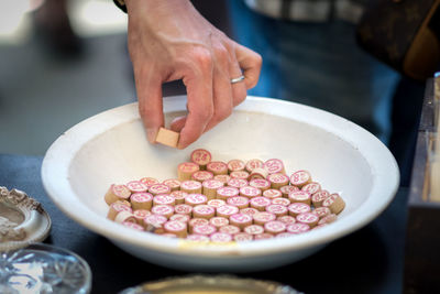 Close-up of hand holding food