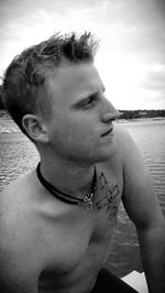 Close-up of woman against blurred background