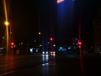 Traffic on road at night