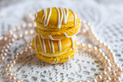 Close-up of cupcakes on table