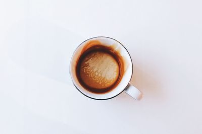 High angle view of coffee on table