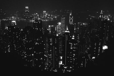 Illuminated cityscape at night
