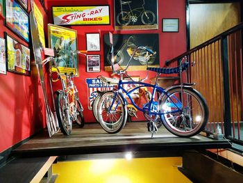 Bicycles in parking lot