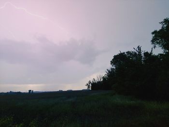 Scenic view of field against sky during sunset
