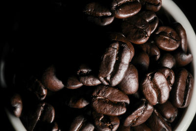 High angle view of coffee beans