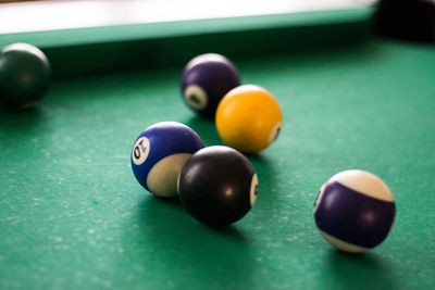 Close-up of balls on table