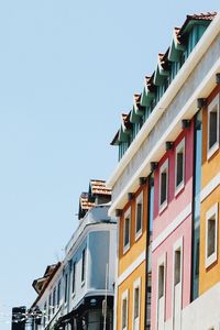 Low angle view of building against clear sky