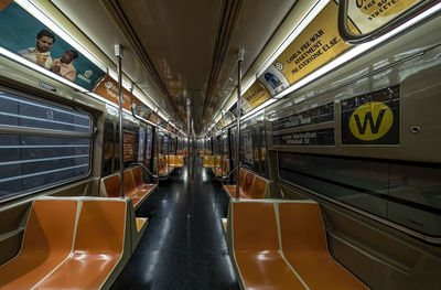 Illuminated subway station