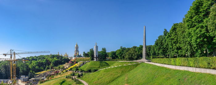 Panoramic shot of trees against clear sky