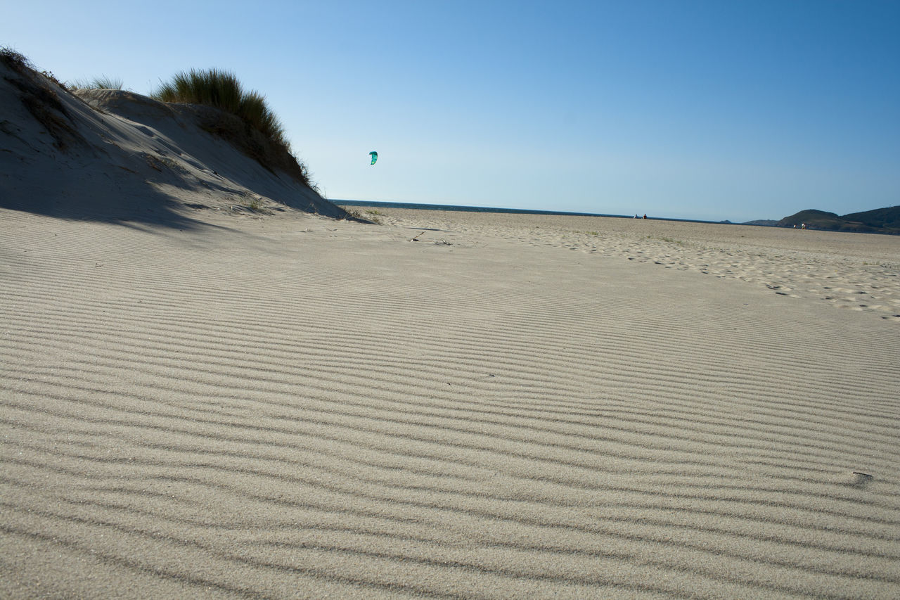 SURFACE LEVEL OF SAND DUNES AGAINST SKY