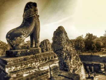 Low angle view of statue