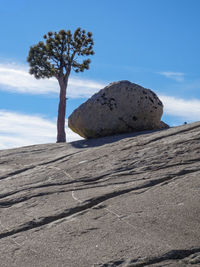 Scenic view of rocks on land against sky