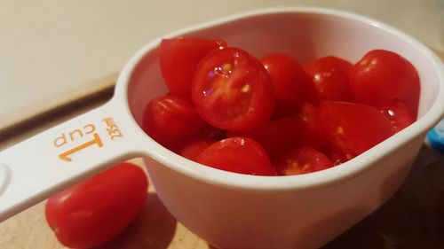 Close-up of strawberries in bowl