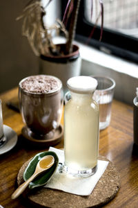 Close-up of coffee on table