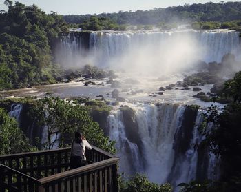 Scenic view of waterfall