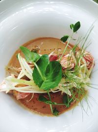 High angle view of vegetables in bowl