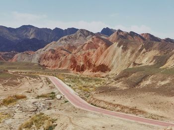 Scenic view of arid landscape against sky