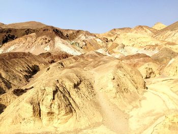 Scenic view of desert against clear sky