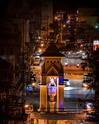 Illuminated street light at night