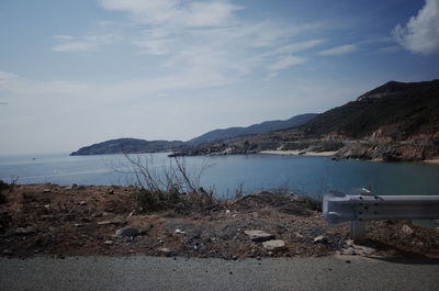 Scenic view of beach against sky