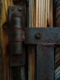 Close-up of rusty metal door