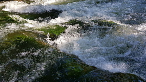 High angle view of waterfall
