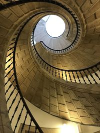 Low angle view of spiral staircase