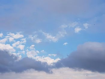 Low angle view of clouds in sky