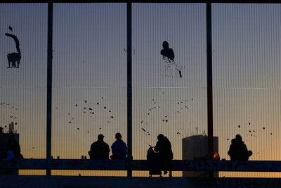 Silhouette people at airport