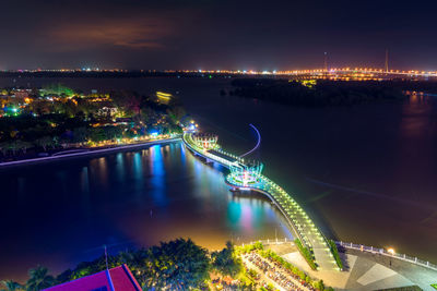 High angle view of can tho city at night