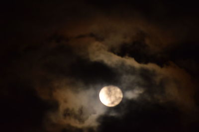 Low angle view of moon in sky