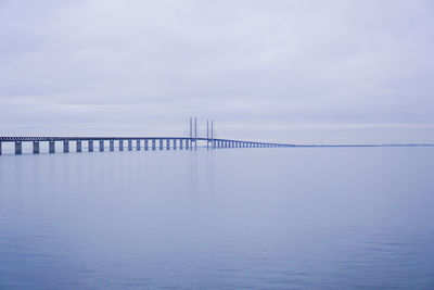 Öresund bridgte against grey sky