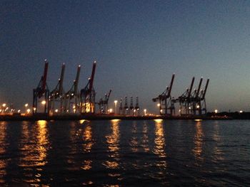 Commercial dock at night