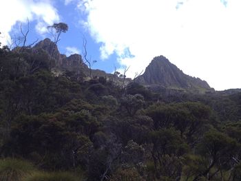 Low angle view of mountain against sky