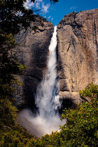 Yosemite falls through the trees