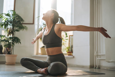 Woman exercising in gym