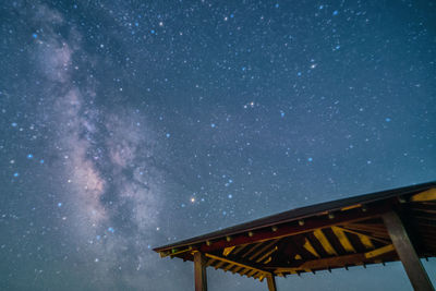 Low angle view of building against sky at night