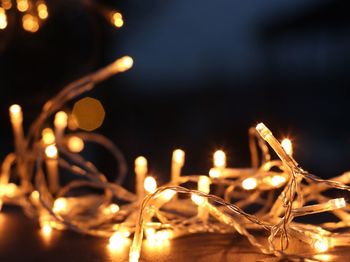 Close-up of illuminated candle