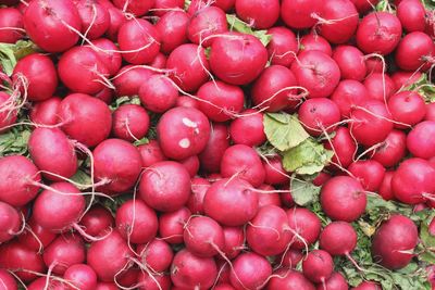 Full frame shot of red cherries