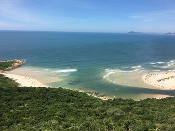 High angle view of beach against sky