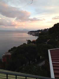 Scenic view of sea against sky at sunset