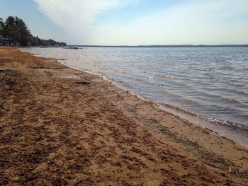 Scenic view of beach against sky