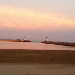 Scenic view of sea at sunset