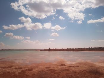 Scenic view of beach against sky