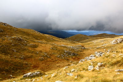 Scenic view of mountains against sky