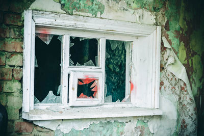 Window of abandoned house