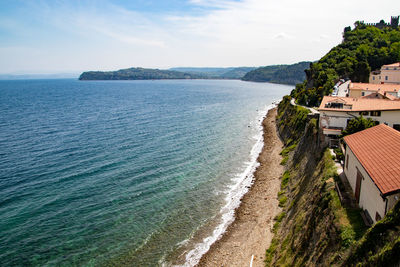 High angle view of sea against sky