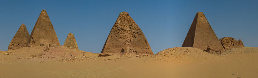 Panorama photo in high resolution of the pyramids near kamira in sudan