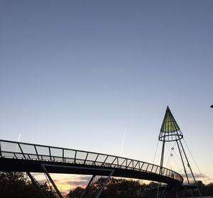 Low angle view of built structure against clear blue sky