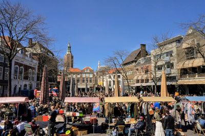 Free market during queen's day 2015 the hague, south holland, netherlands